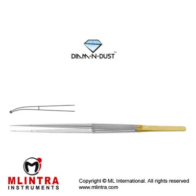 Diam-n-Dust™ Micro Ring Forcep Curved - With Long Platform Stainless Steel, 21 cm - 8 1/4" Diameter 1.0 mm Ø